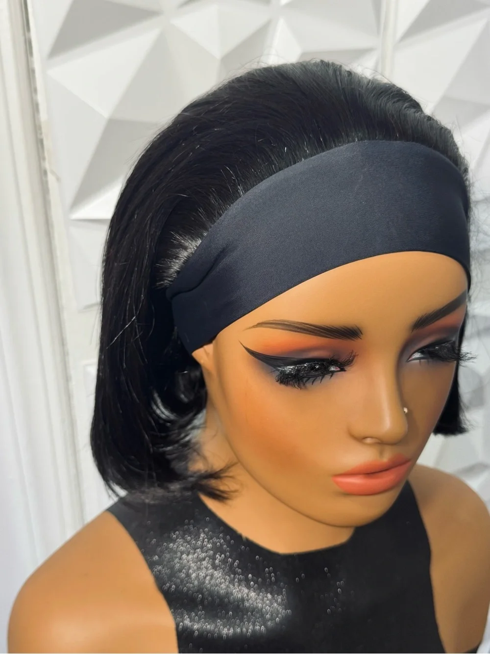 10 Inch Short Bob Headband Wig – 100% Human Hair Glueless Wig for Everyday Wear