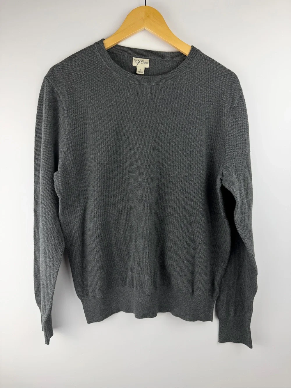 J. Crew Men's Crewneck Sweater in Charcoal Gray