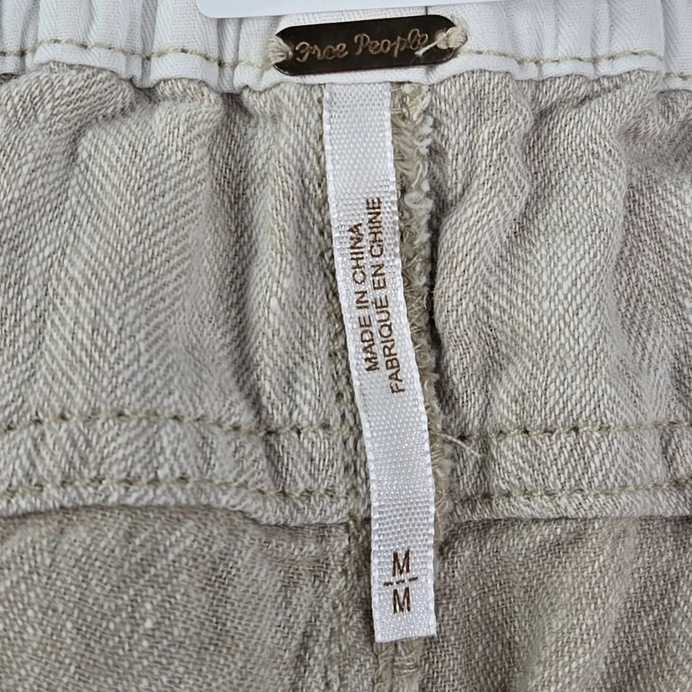 Free People Women Pants M Brown Feelin Good‎ Utility Cargo Linen 27