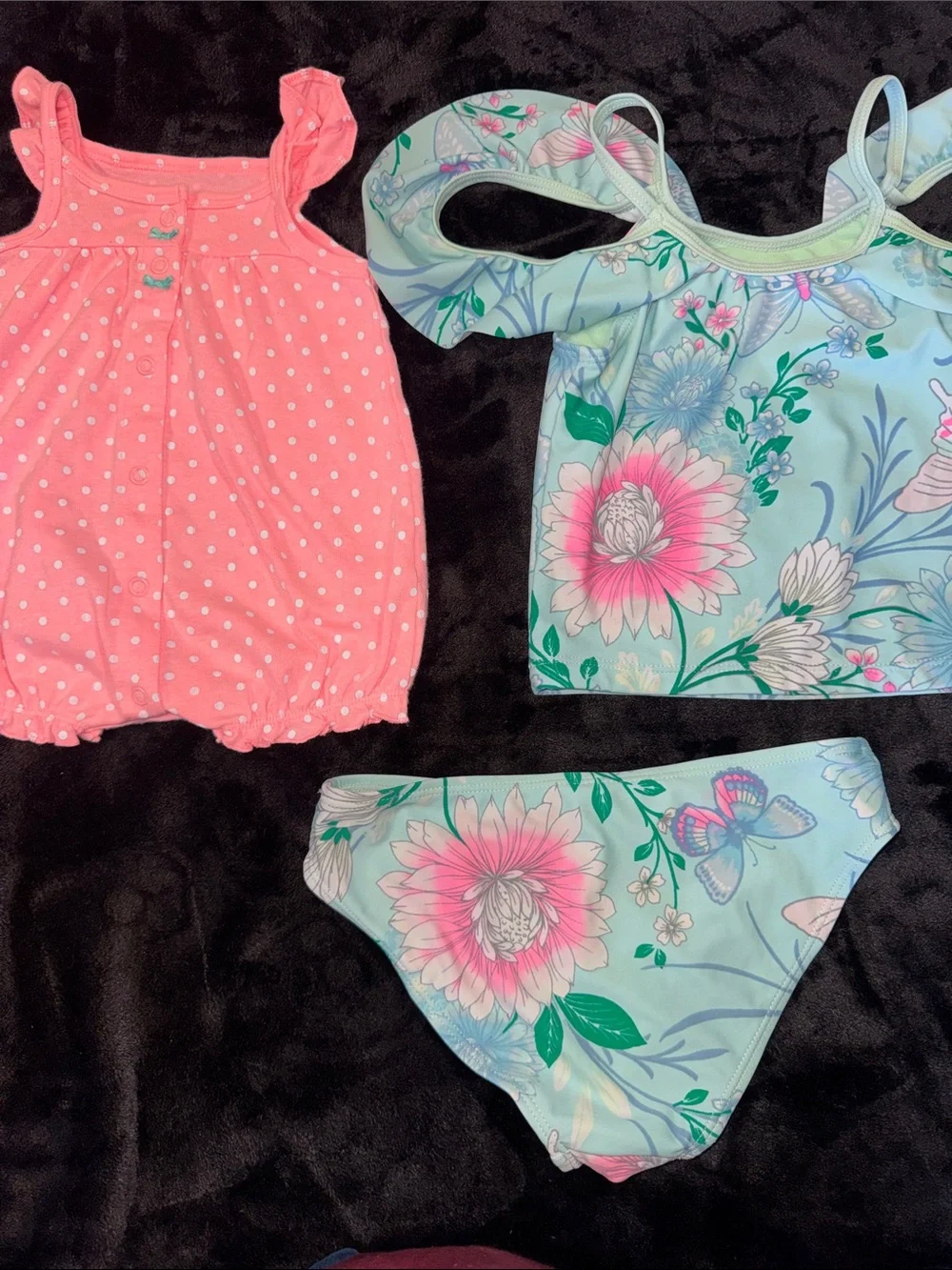 Carter's Pink Octopus Romper & Floral Blue Two-Piece Bikini Set 💕PLACE