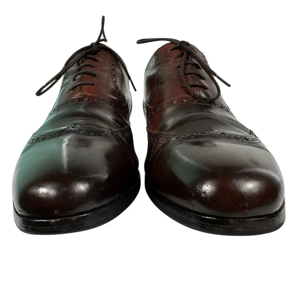 Wolf & Shepard Lace Up Leather Wing Tip Oxford Mens Dress Shoe‎ Size 9 1/2 A