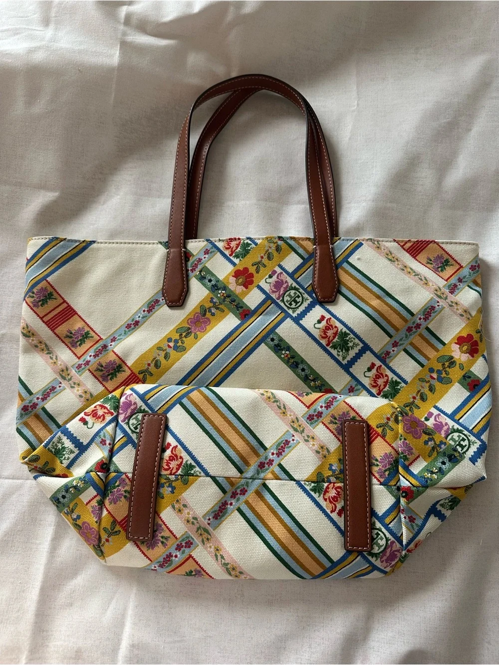 Tory Burch Canvas Tote Ribbon Weave