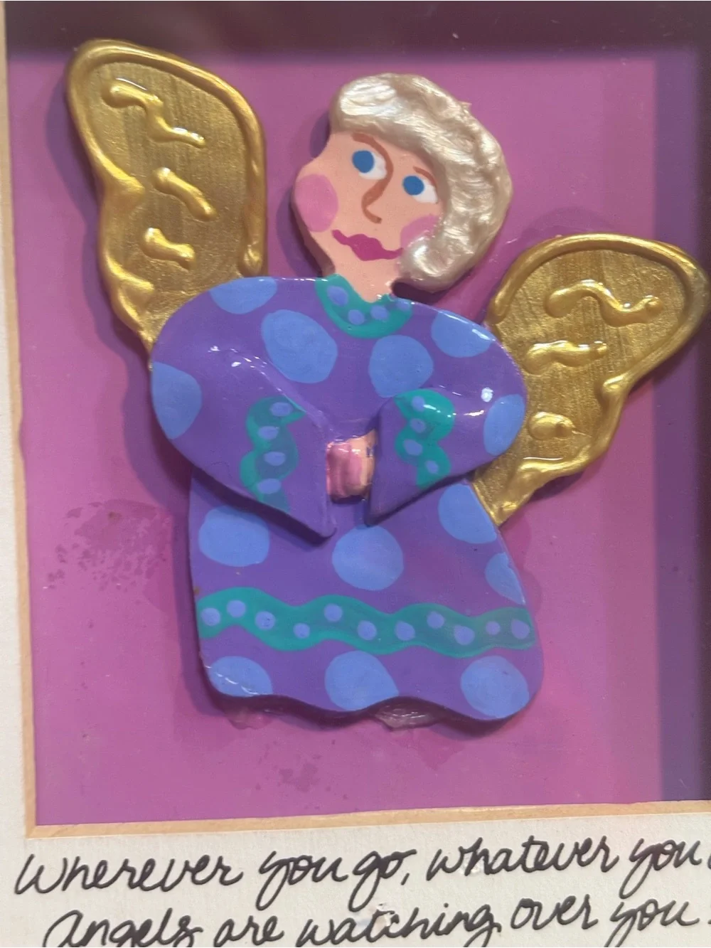 Bright Star Designs angel shadow box framed wall hanging