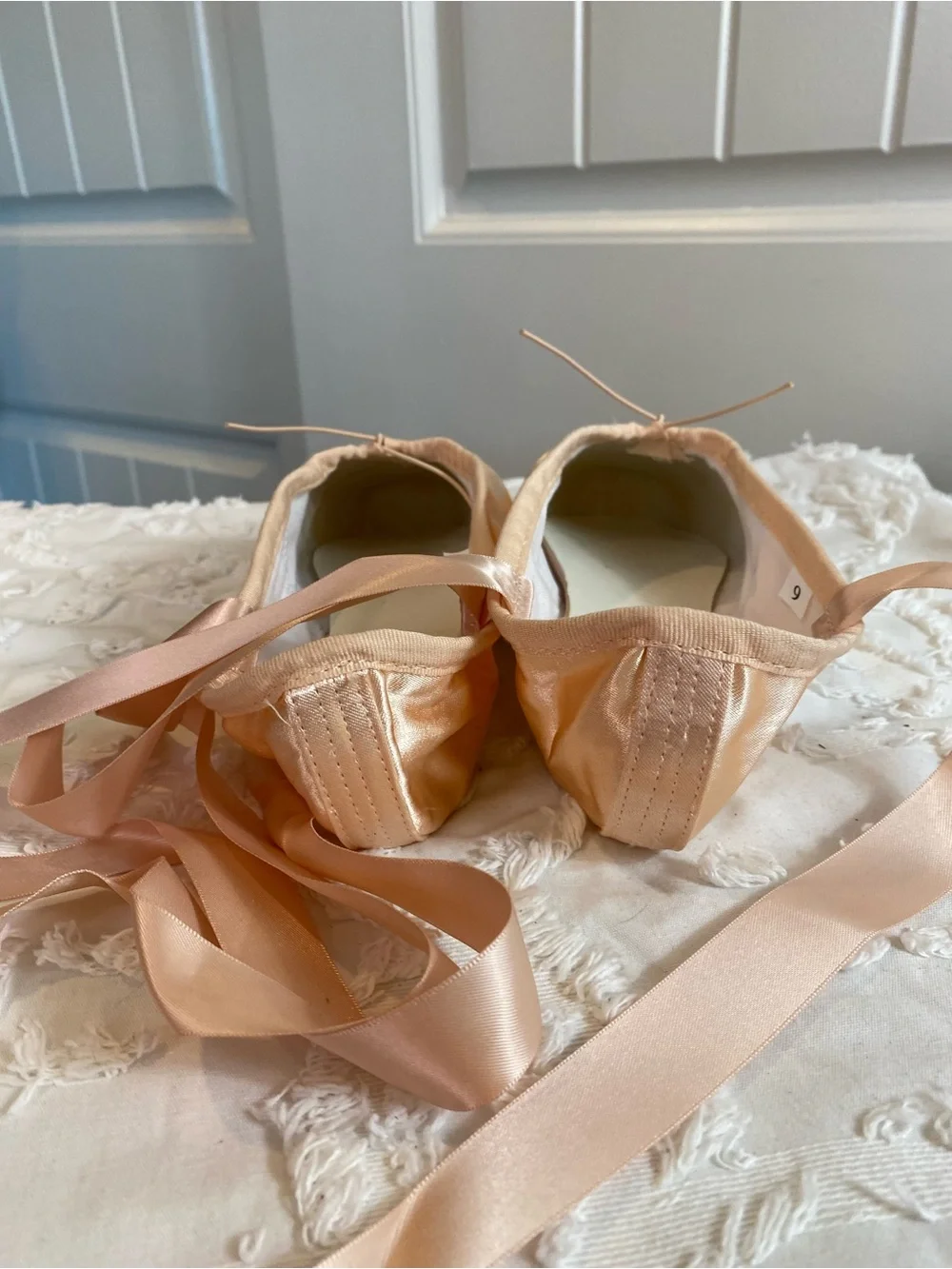 New!  Ballet Pointe Shoes Set - Blush Pink Satin with Ribbons