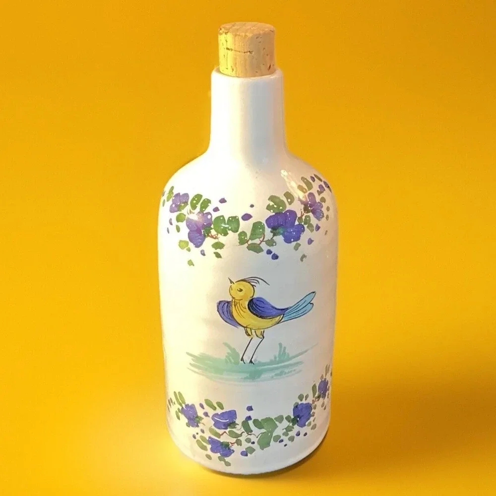 Melina's Ceramic Italian Hand Painted Olive Oil Container 8