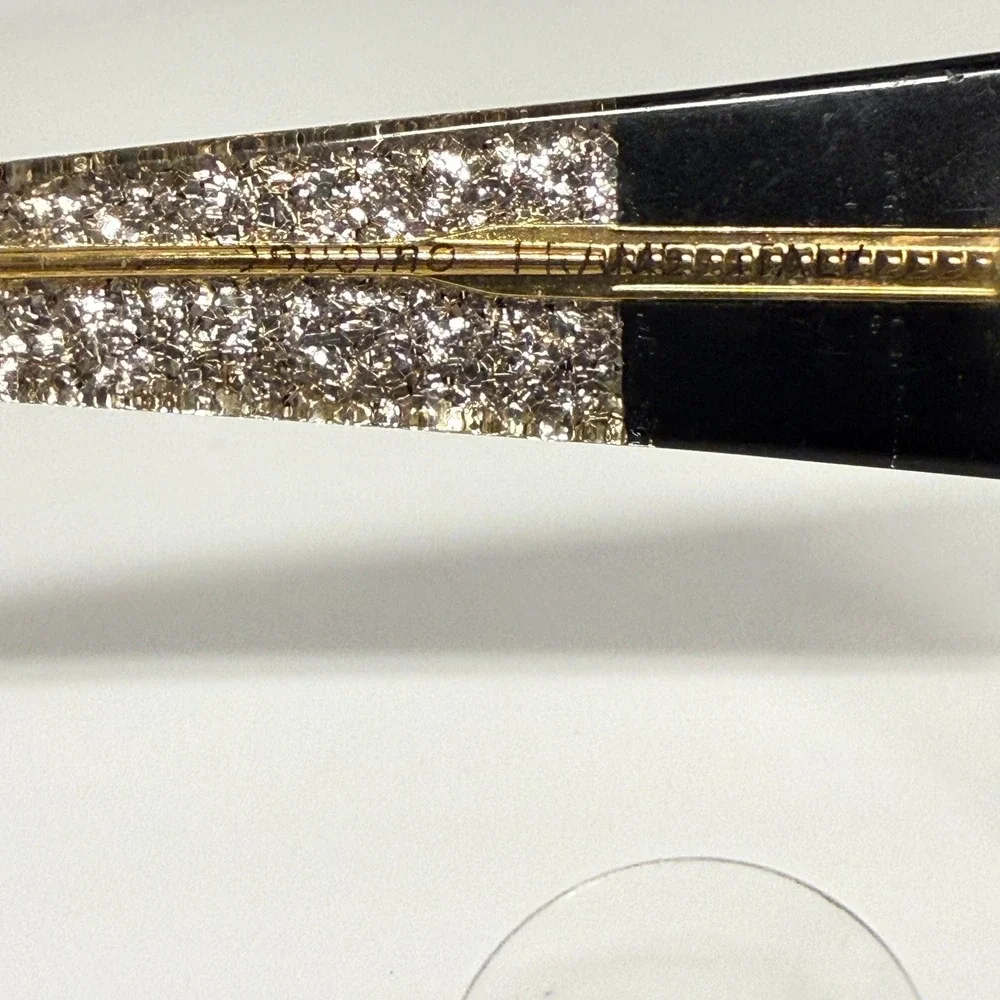 Vintage Silhouette M 1126 Eyeglasses Frames Gold Glitter Clear Cat Eye 56-14-130