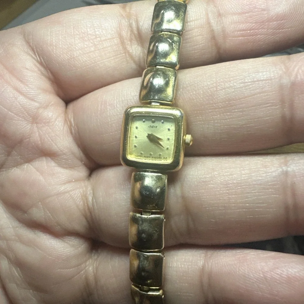Working Vtg Chere Citizen Gold Tone Square 14mm Women's‎ Watch Quartz Fit 6.25