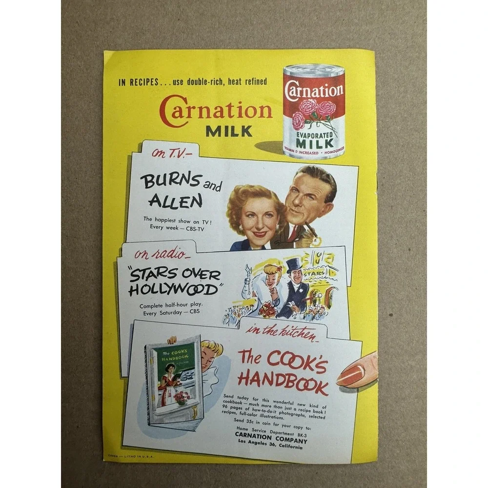 1953 Party Sweets Carnation Milk Recipes Pamphlet Paper‎ Ephemera Mary Blake