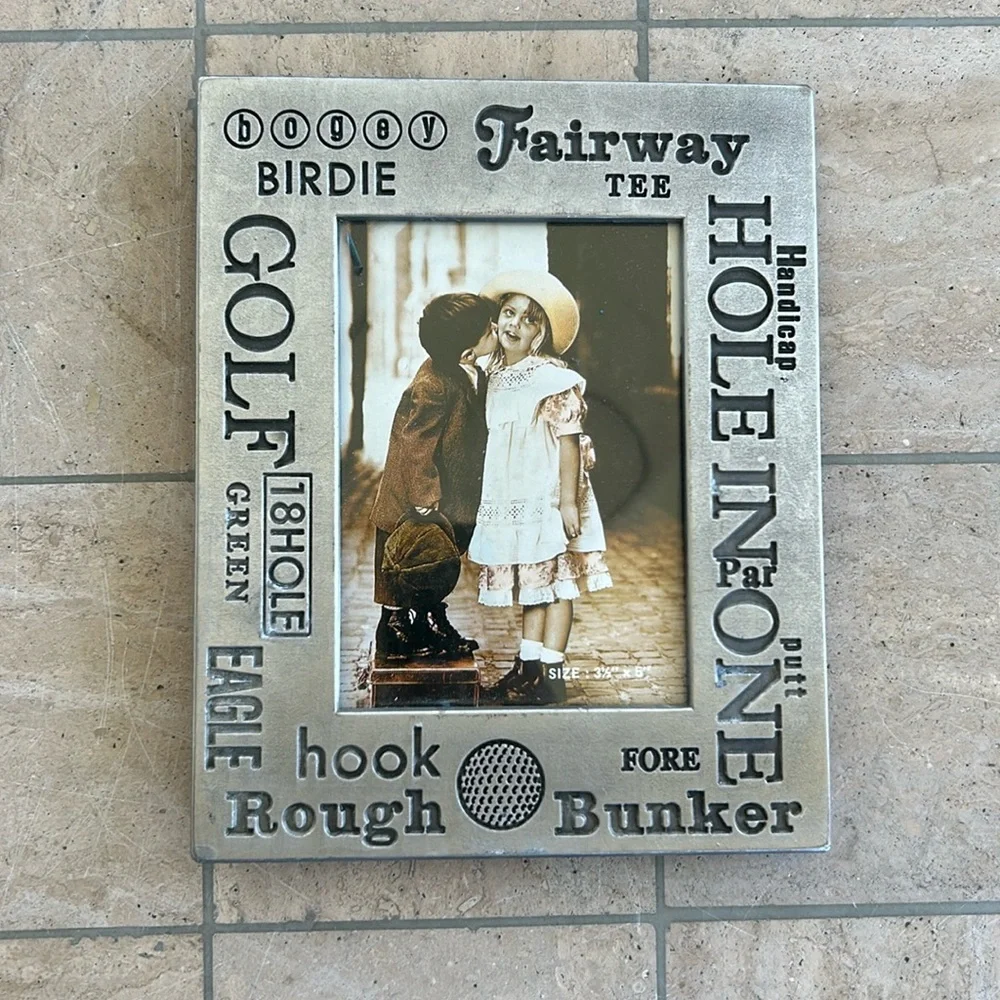 Huann Dean Picture Frame Pewter Golf design for your loved one.