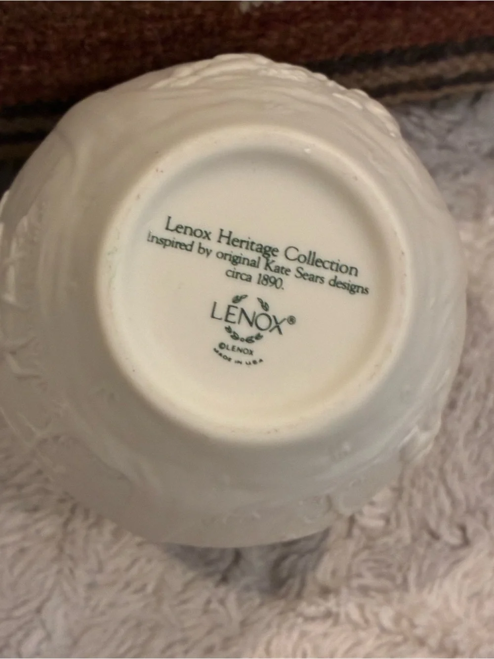 Lenox Heritage Collection Posy Vase Embossed Design with Gold Trim
