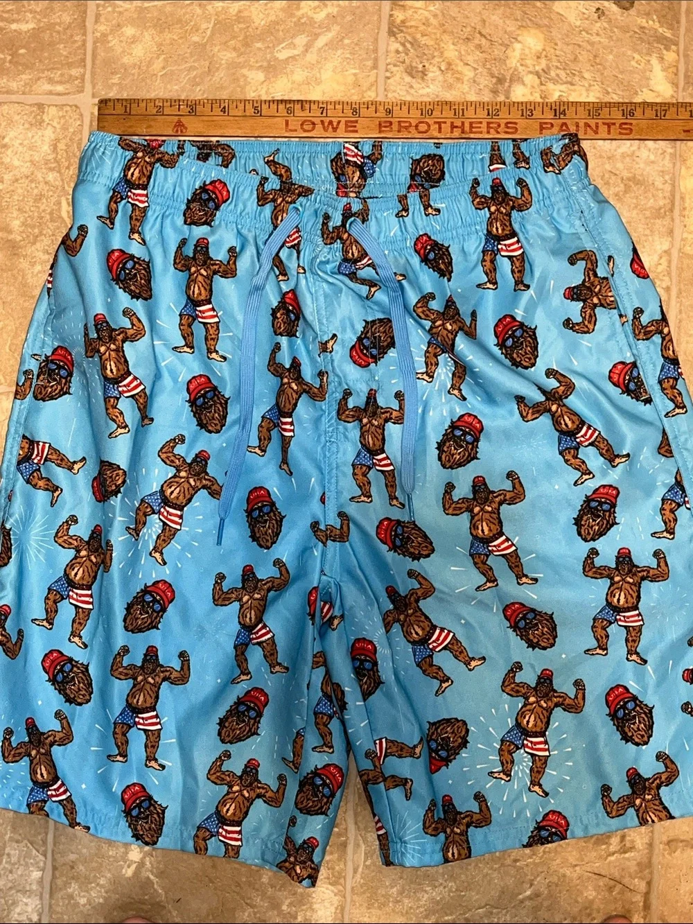 Men's Canyon Creek Blue Printed Swim Trunks