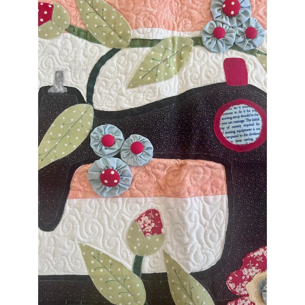 Handmade Sewing Machine Applique Quilt Wall Hanging 27