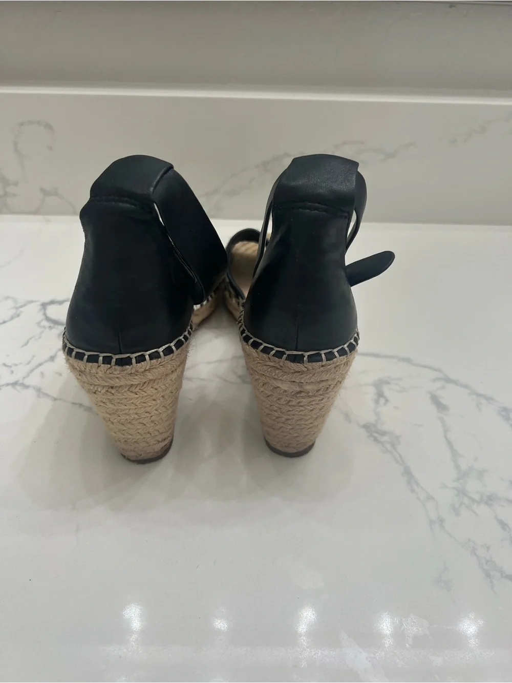 Vince Camuto Black and White Zebra Espadrille Ankle-Strap Sandals