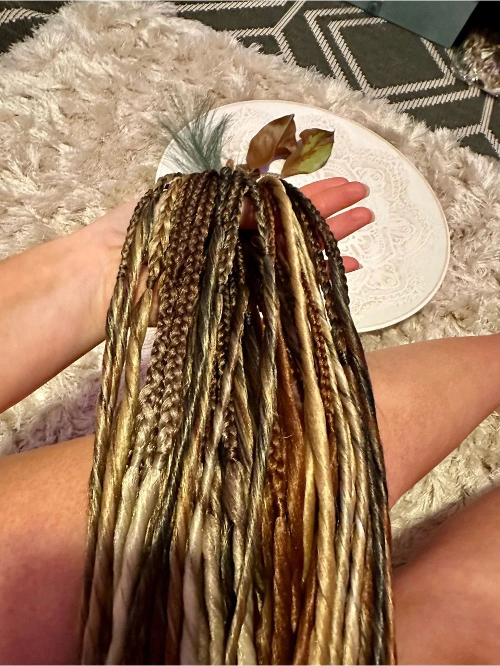 Blonde to Dark Brown Ombre Braided Extensions