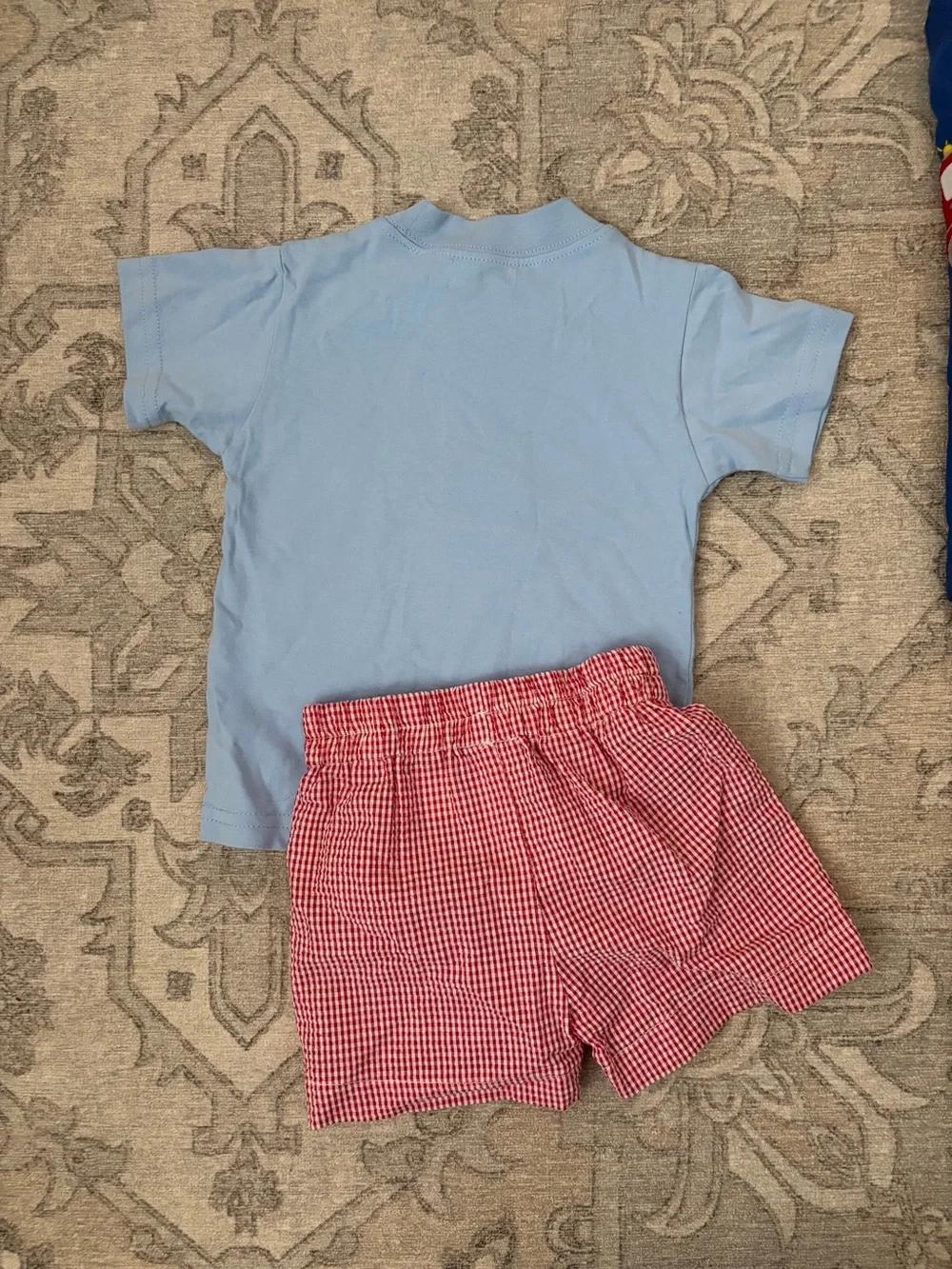 Baby Luigi 12M NWT boat embroidered t-shirt. Gingham shorts ADORABLE outfit
