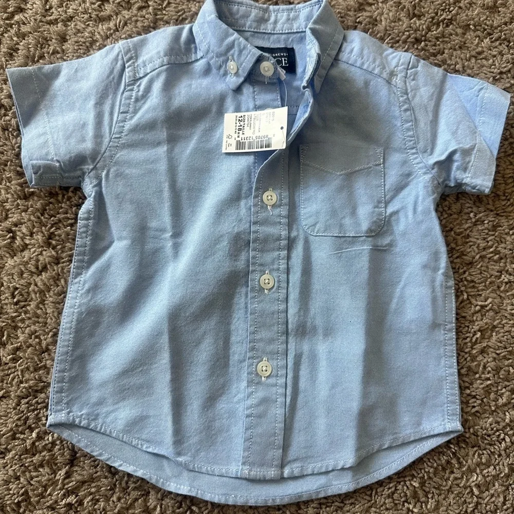 Brand New The Children's Place Light Blue Button Down Shirt