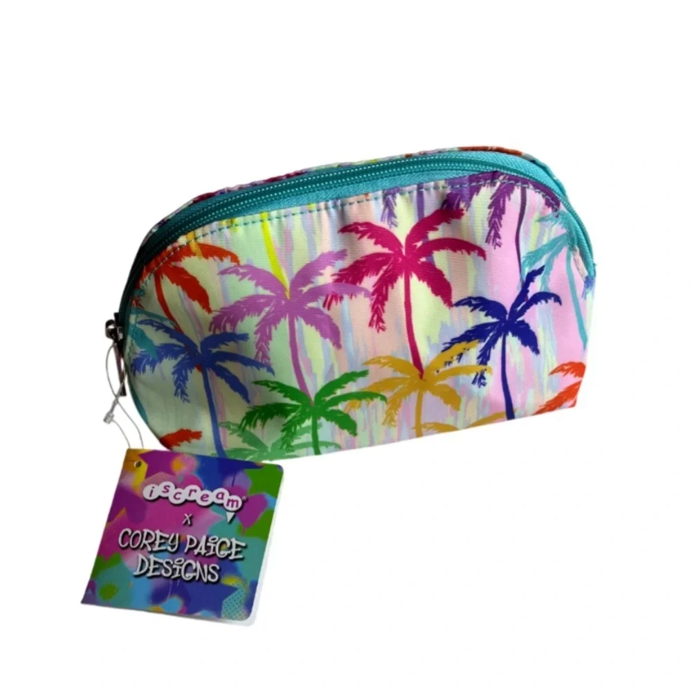 Iscream x Corey Paige Designs Palm Trees Cosmetic Bag - NWT