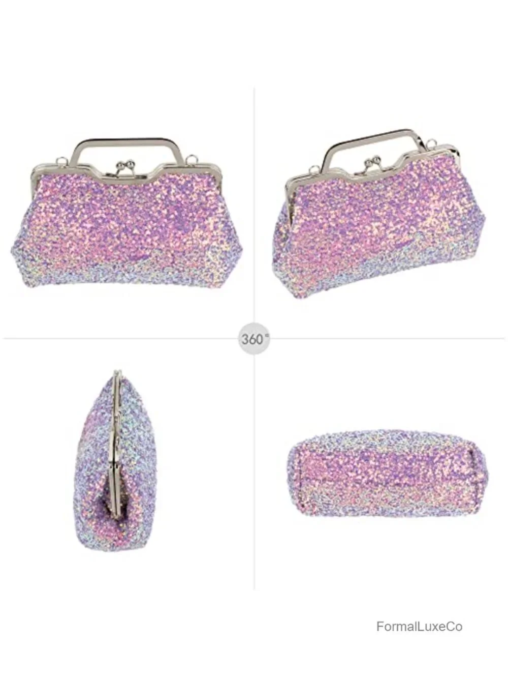 Mermaid Sequins Clutch Sparkling Glitter Evening Crossbody Shell Bag Party Prom