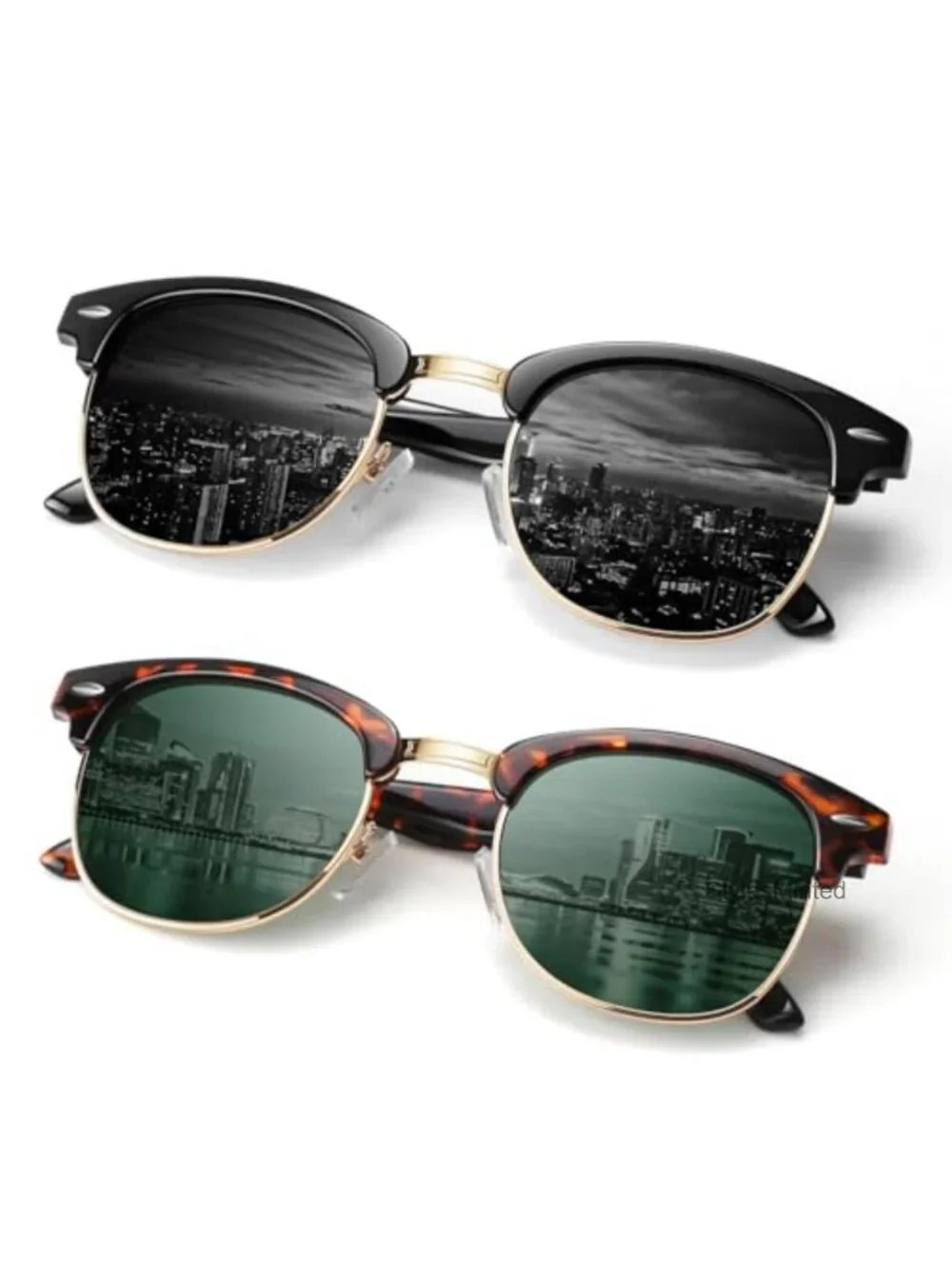 Unisex Semi Rimless Retro Shades UV400 Protection