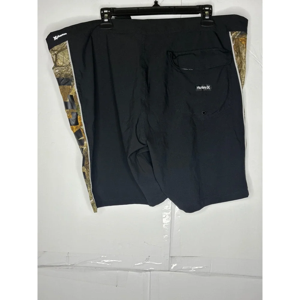 Hurley Mens RealTree Camo Board Shorts Black Swim‎ Trunks Size 38 Graphic Logo