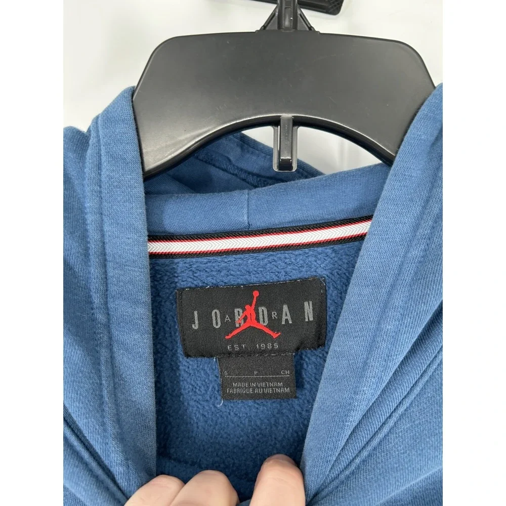Jordan Essentials Pullover Hoodie Mens Small Jumpman Logo Blue Fleece DQ7466-493
