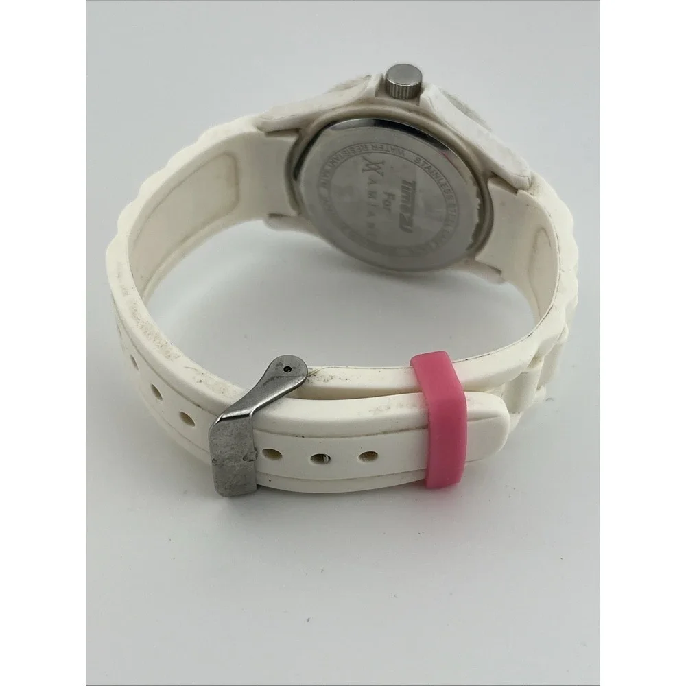 Time2U for Amiani Watch Women 40mm Case‎ White Silicone Band- New Battery