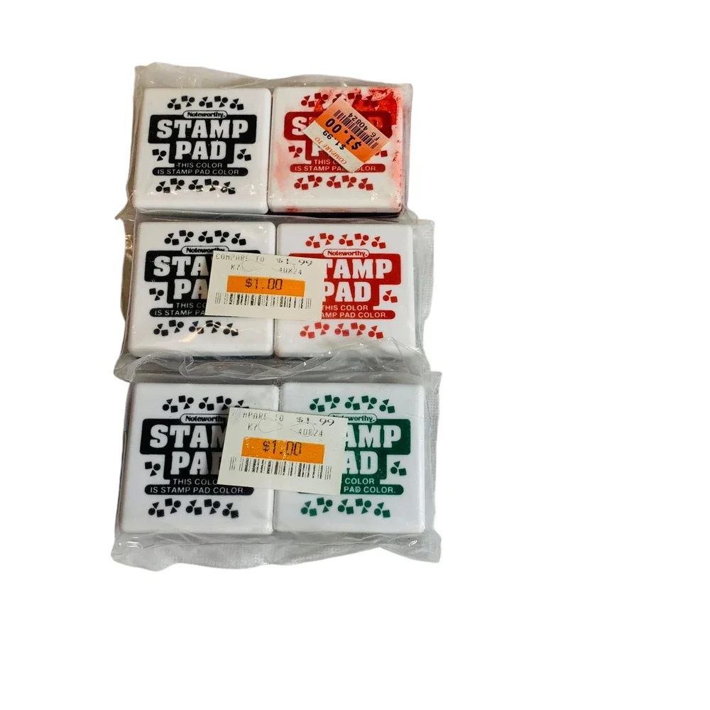 Vtg Mini‎ Stamp Lot 90s Kidcore Holiday Sports Bear Egg Head Craft Set 19 +Pads