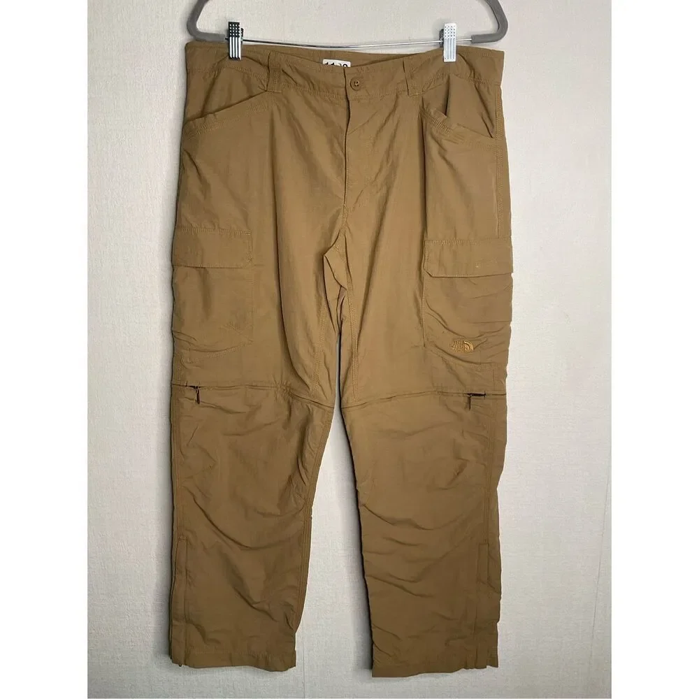 North Face Pants‎ Mens 36 Tan Convertible Cargo Shorts Outdoor Hiking Trail