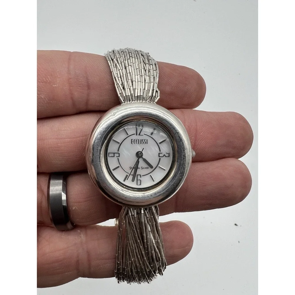 Ecclissi Sterling Silver MOP Dial 32840 Liquid Silver Bracelet Women's Watch 7 