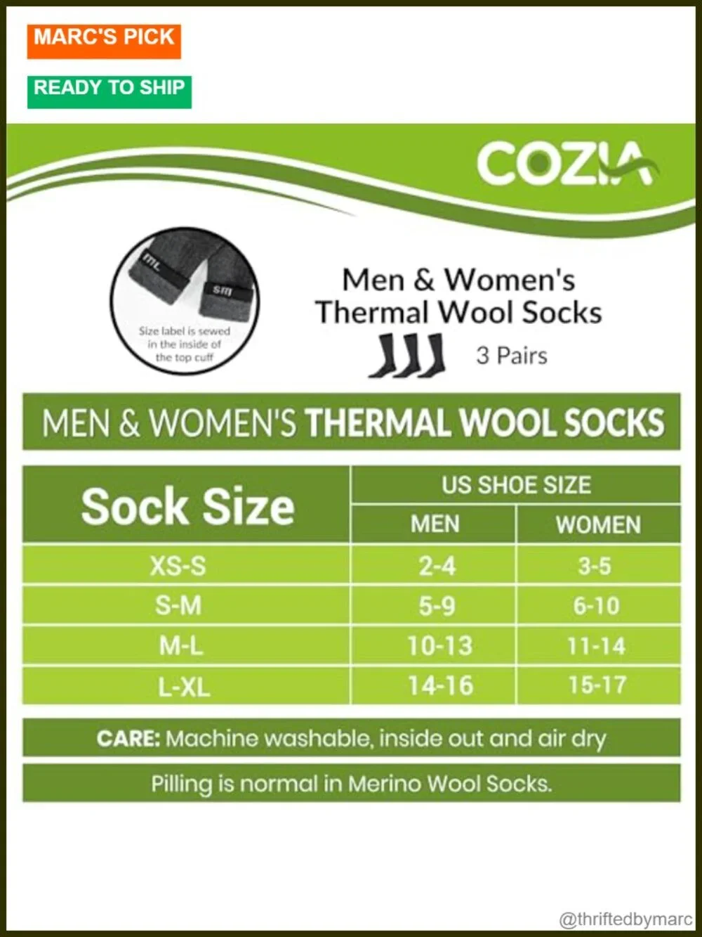 3 Pairs Merino Wool Thermal Socks for Men Women Winter Cozy Thick Cushion