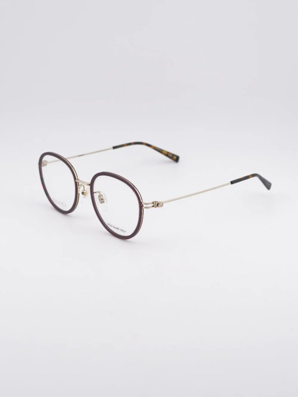 Gucci GG1851OA 007 Eyeglasses Brown / Gold 50mm Round Frame