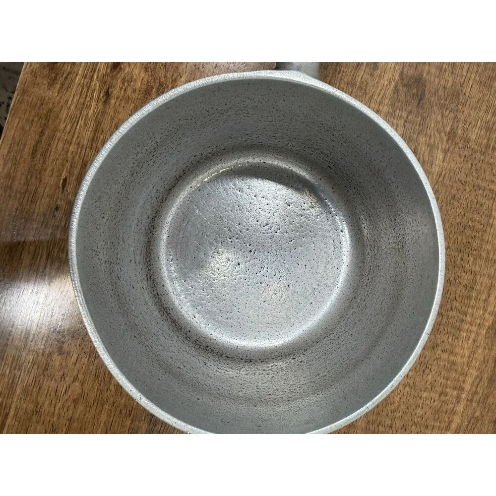 Household Institute 1 qt Aluminum Saucepan Silver/Black Wooden Long Handle,