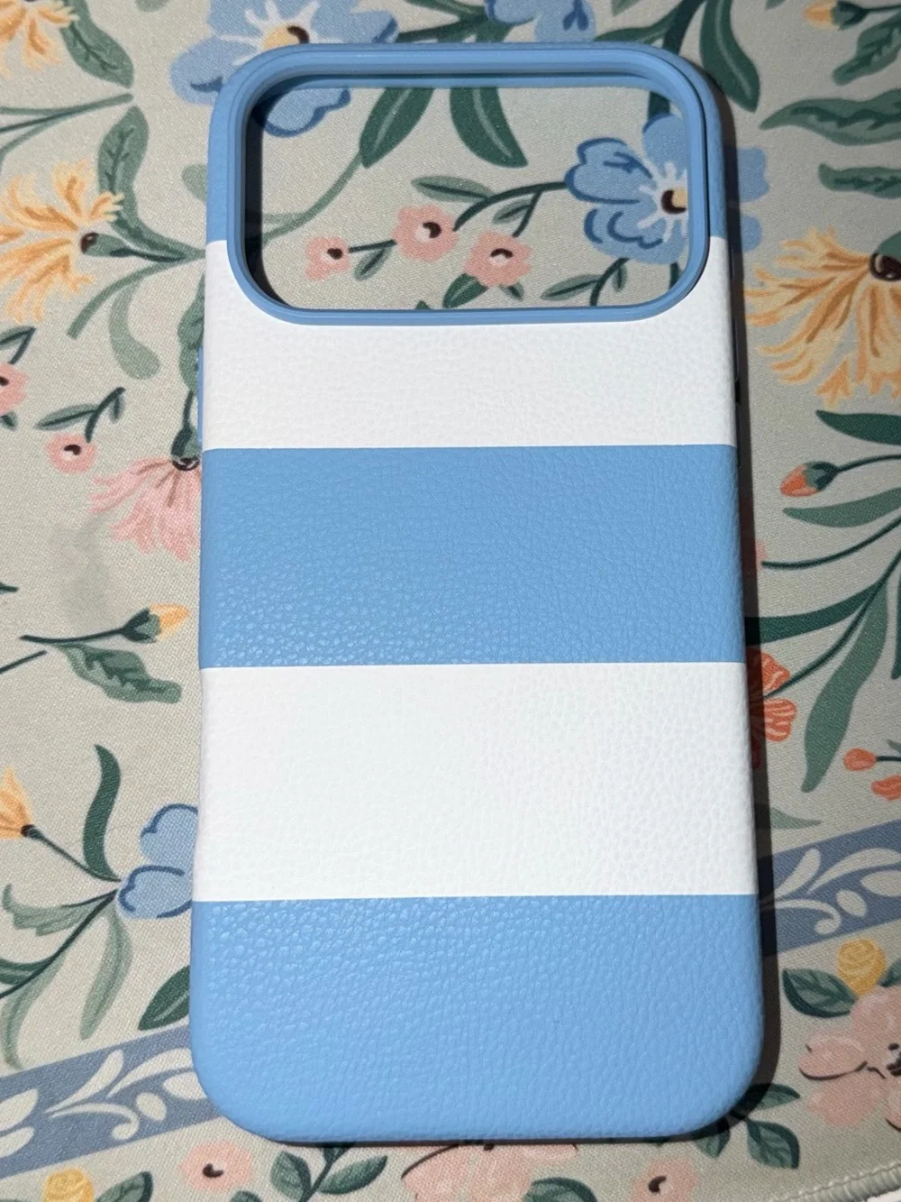 Hello Lux Light Blue Cabana Stripe Pebble PU iPhone Case - 17 Pro Max