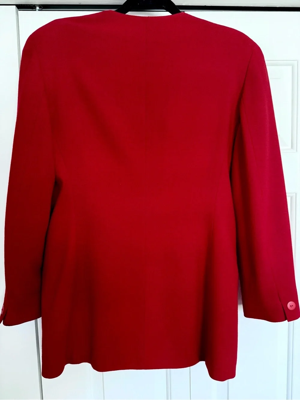 Vintage Christian Dior Red Wool Power Double Breast Blazer USA Paris NY