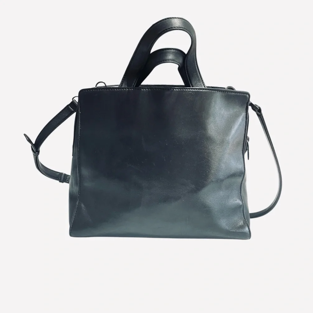 Kate Spade Sample Black Leather Tote Handbag, Work Bag  12”L x 10”H x 5.5”W