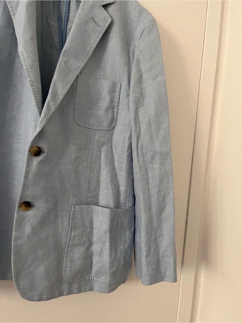 Vineyard Vines Mens Linen Cotton Unstructured Blazer Light Blue Size Large