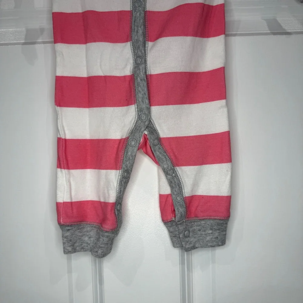 Carters Baby‎ Girl Pink Striped Ice Cream Romper Snap Up Jumpsuit Size 3 Months