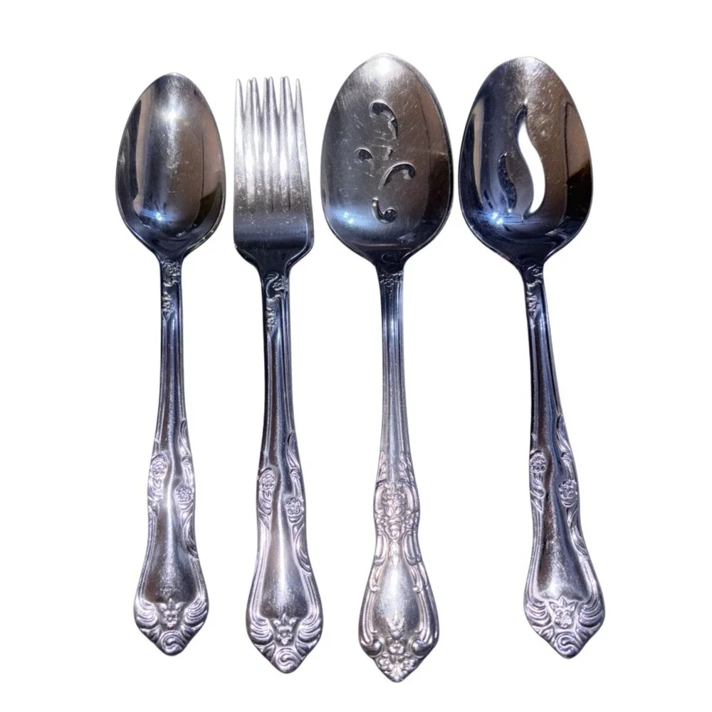 Oneida Stainless Countess 6 Piece‎ Hostess Serving Set 4 Spoons 2 Forks