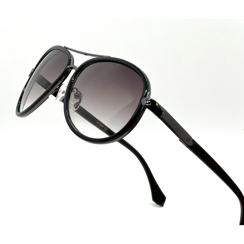 Aviator Sunglasses Men Silver Frame Black Lens Fashion Sun Glasses Trendy Lentes