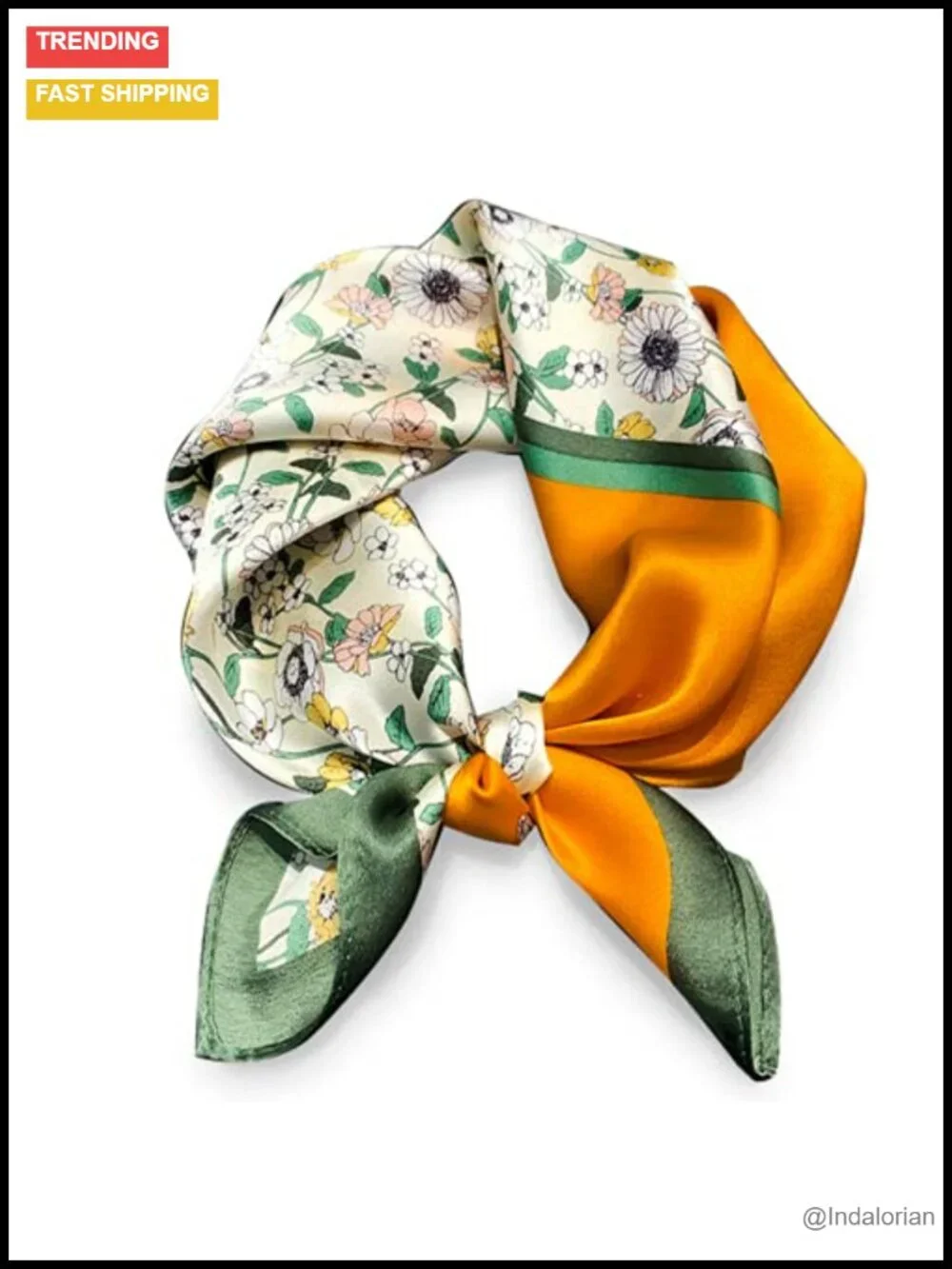 100% Mulberry Silk Neck Scarf 21x21 Small Square Lightweight Versatile Wrist