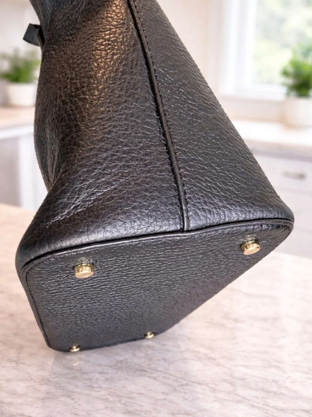 kate spade Hayes Street Nandy Black Leather Tote and Tassel Detail