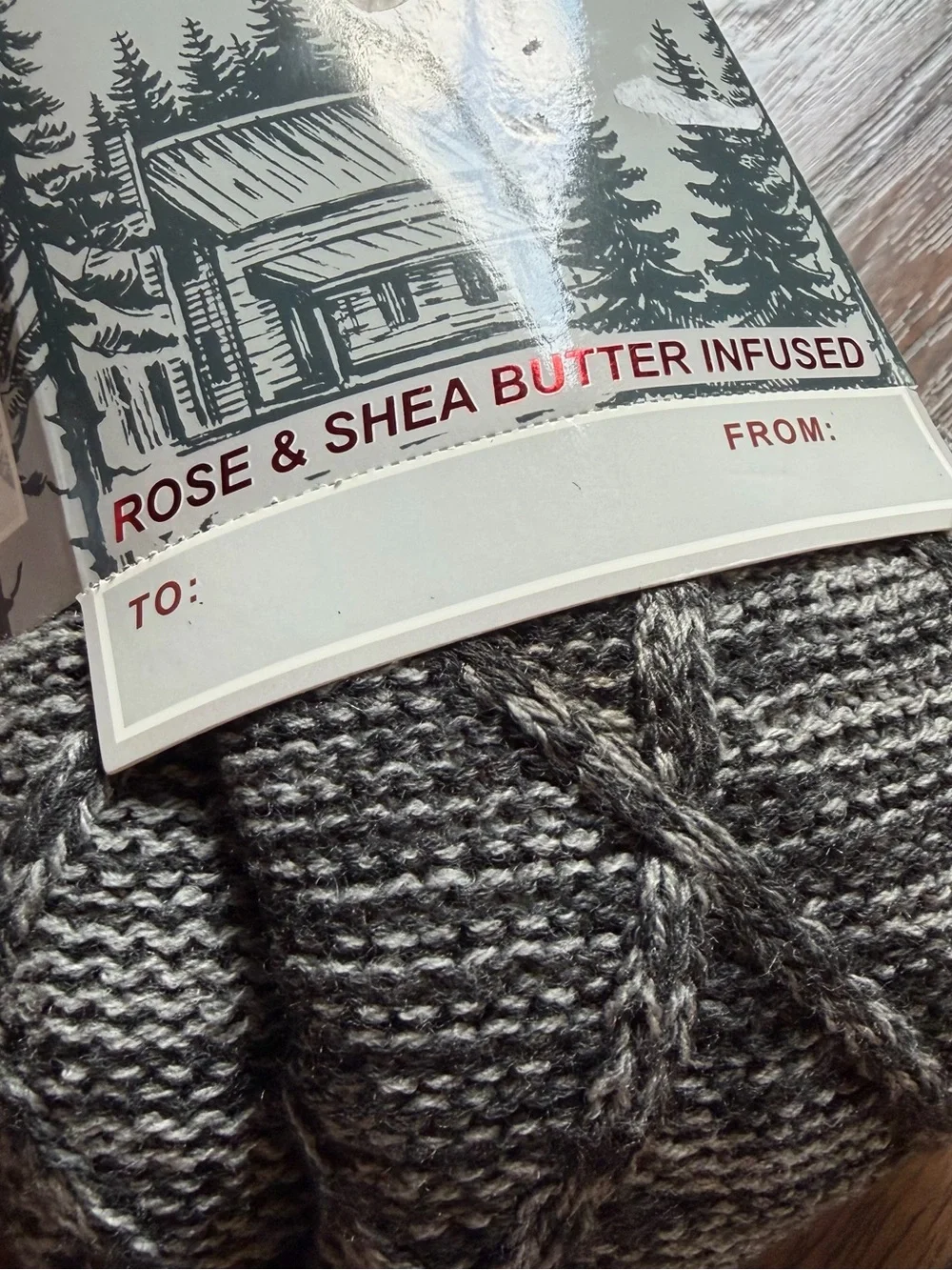 Men's Gray Cable Knit Infused Socks WINTER SOCKS