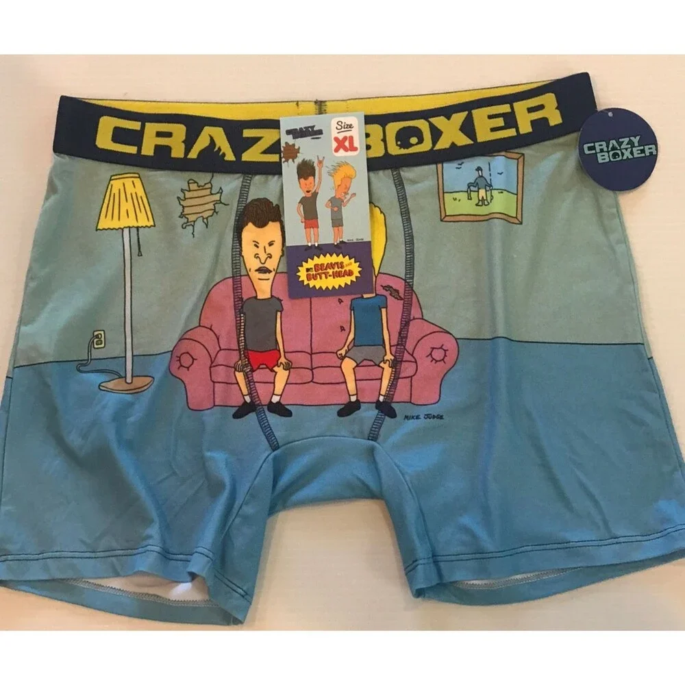 Beavis & Butt-Head CRAZY BOXER Briefs Novelty Print Men's Underwear  L