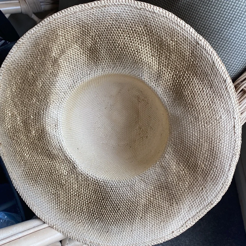 Hand painted floral straw hat