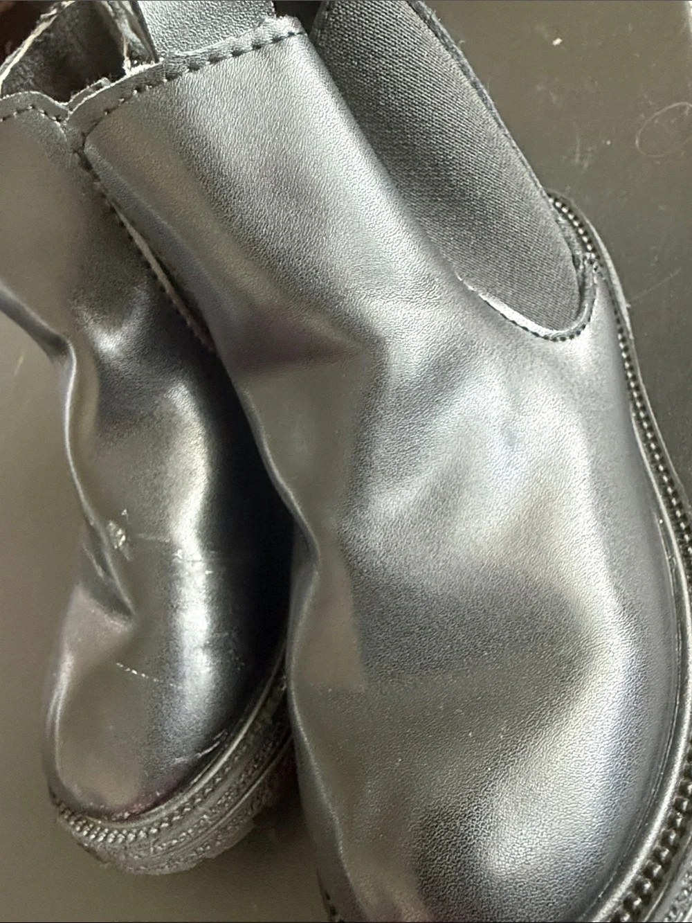 Kids Black Chelsea Boot with Side Zipper