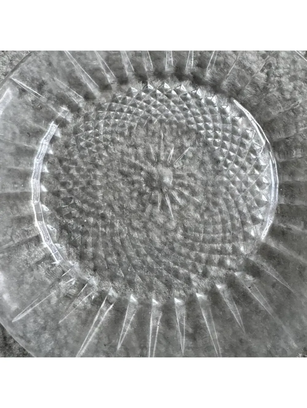 Vintage Set of 4 Cristal D’Arques Durand Diamant Clear glass 7 1/2” salad plate