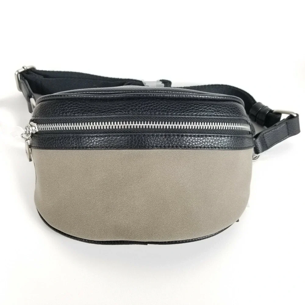 Time and‎ Tru Josephine Fanny Pack Waist Pouch Grey and Black Adjustable New