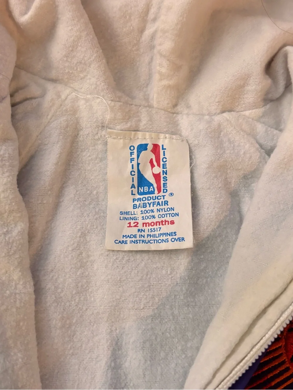 Vintage 90s Phoenix Suns Infant Windbreaker Jacket ( 12 months )