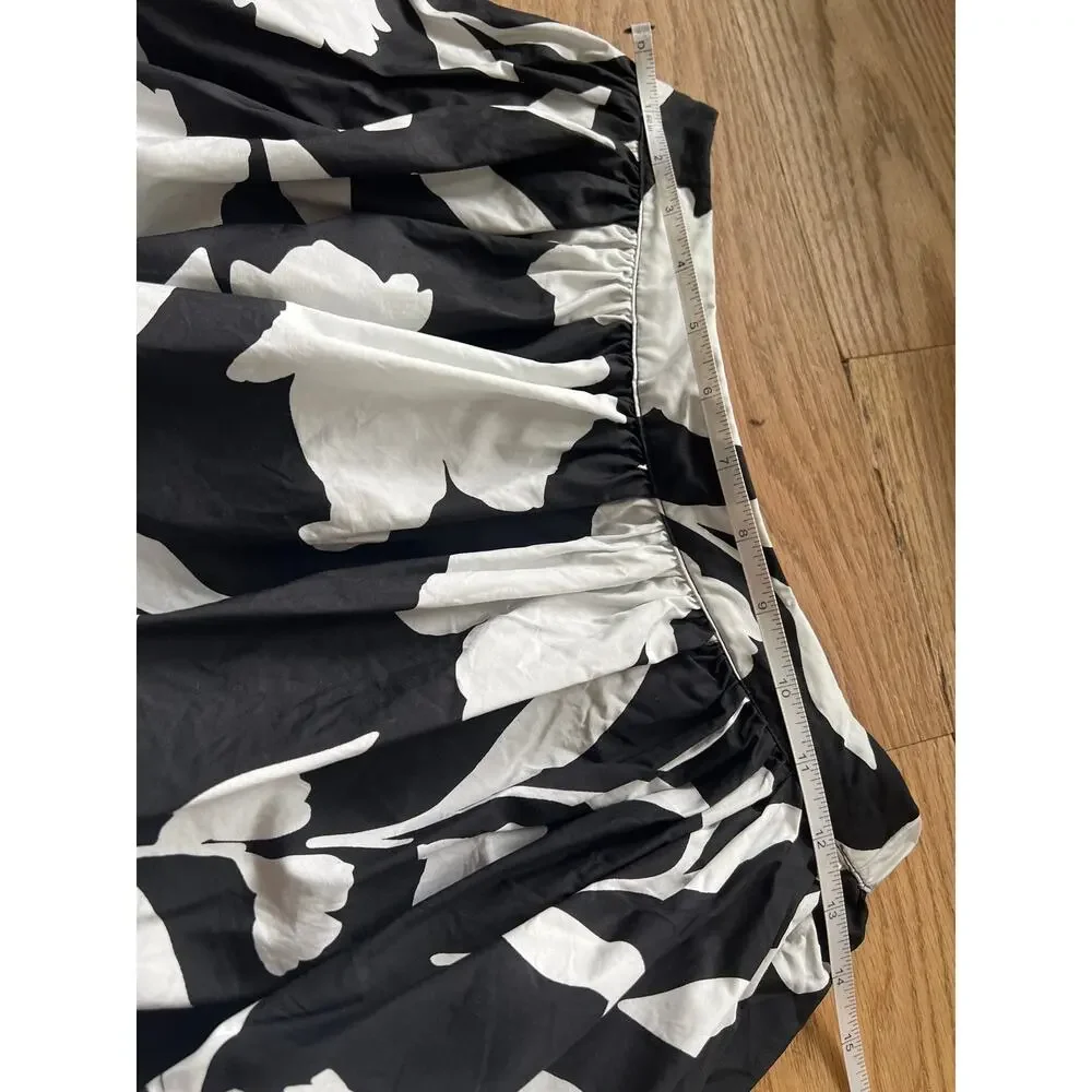 Kate Spade Black and White Floral A-Line Skirt