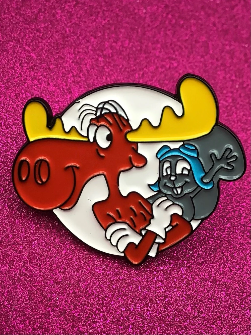 Rocky and Bullwinkle Enamel Pin